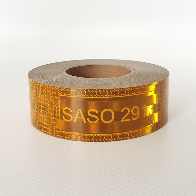 5cm 7.5cm 10cm 노란색 금속화 아크릴 SASO 2913 투명성 반사 테이프