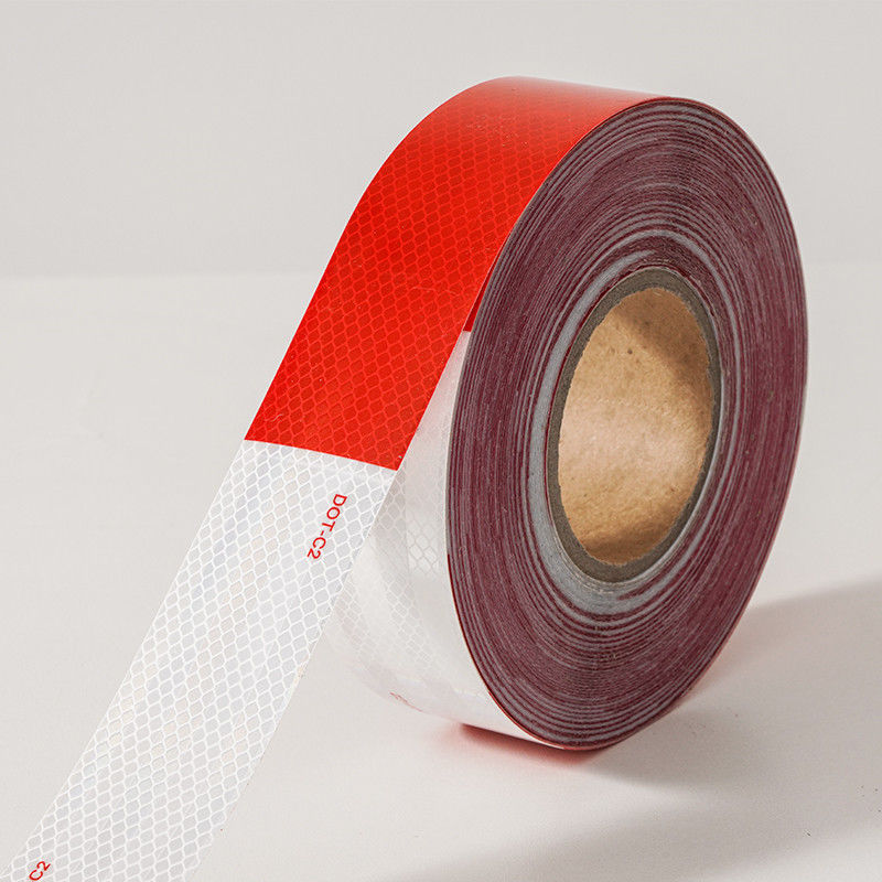 50mm 2 인치 흰색 빨간색 접착 도트 C2 반사성 안전 테이프 차량용 트럭에 스티커