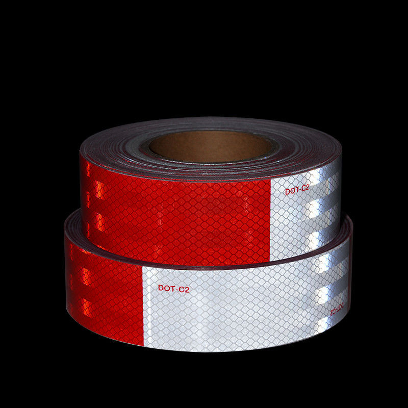 High Intensity Grade DOT-C2 Reflective Safety Tape Waterproof Red and White Adhesive Conspicuity Tape for Vehicle