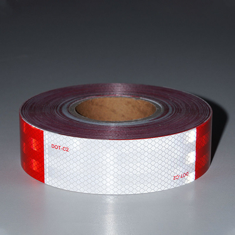 High Intensity Grade DOT-C2 Reflective Safety Tape Waterproof Red and White Adhesive Conspicuity Tape for Vehicle