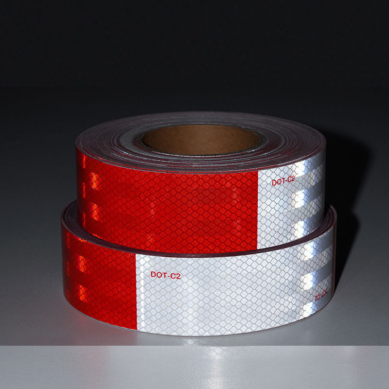 High Intensity Grade DOT-C2 Reflective Safety Tape Waterproof Red and White Adhesive Conspicuity Tape for Vehicle