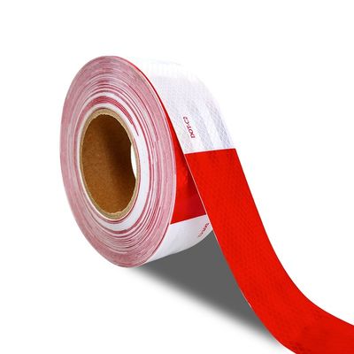 좋은 가격 2 인치 빨간색과 흰색 프리즘 반사성 경고 테이프 트레일러 온라인으로