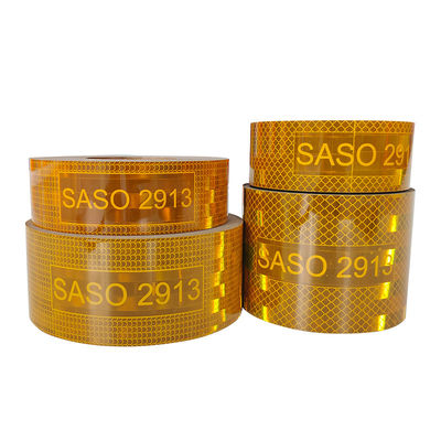 좋은 가격 SASO 2913 반사 테이프 4인치 금속 노란색 빨간색 흰색 반사 테이프 온라인으로