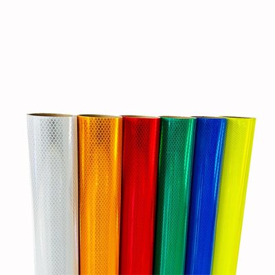 좋은 가격 4x150FT 마이크로 화이트 노란색 고 가시성 마이크로 다이아몬드 등급 반사 엽 필름 교통 신호용 비닐 ODM 온라인으로
